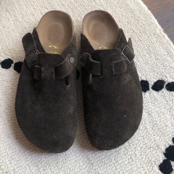 Birkenstock Boston Suede Clog Mocha Sz 40 N - Picture 2 of 9